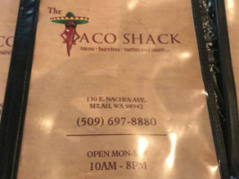 Taco Shack menu