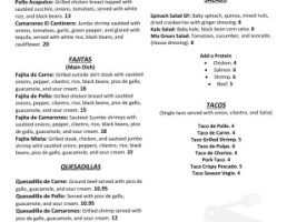 La Malinche Spanish And Mexican Tapas menu