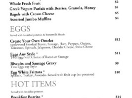 Links And Grill menu