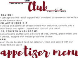 The Club At The American Legion menu