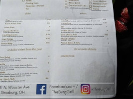 The Burg Grill Creamery menu