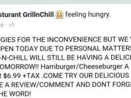 Grill-n-chill menu