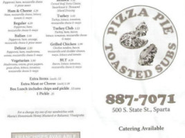 Maria's Pizzaria menu