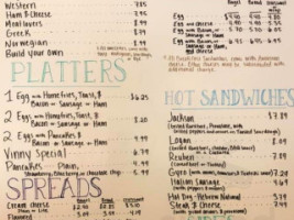 Beans Bagels menu