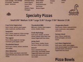 Legends Lore Pizzeria menu