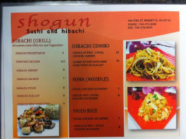 Shogun Sushi Hibachi menu