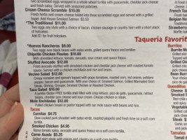 Taqueria El Vecino menu