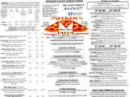 Meeker's Main Street Pizza menu