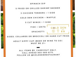 Gold Den menu