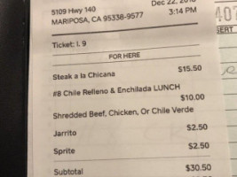 Don Ruben's Mexican menu