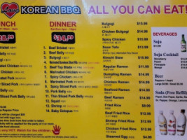 Love Korean B.b.q menu