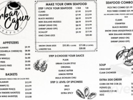 Urban Cajun Seafood menu