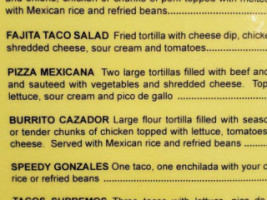 Los Cazadores menu