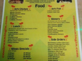 Cool Runnings Restaurant Bar menu