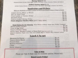 Tracy's Sweet Connections Catering menu