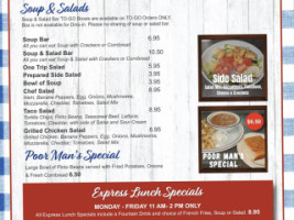 Shonet's Country Café menu