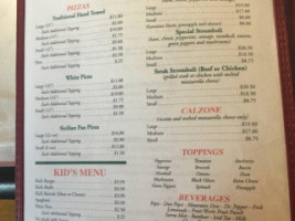 Milroy Oip Original Italian Pizza menu