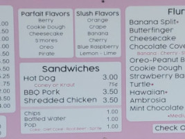 Romp's Dairy Dock menu