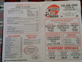 Nicolo's menu