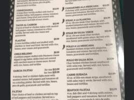 Garcia's Mexican menu