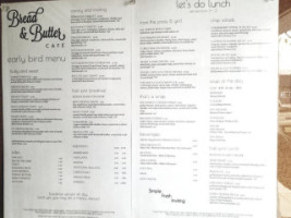 Bread Butter Café menu