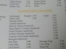 Kewanee One Stop menu