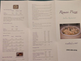 Roman Pizza Italian menu