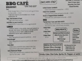 Bbq Cafe menu