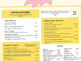 Cutta's Kitchen menu