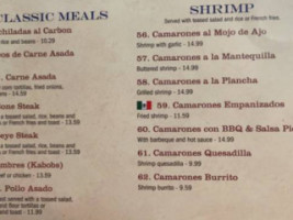 Monarcas Mexican menu