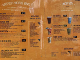 The Sunrise Shack Shark's Cove menu