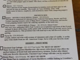 Saint Paul Mountain Vineyards menu