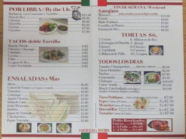 Tortilleria Xochitl menu