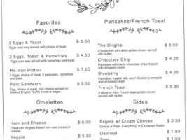 Main Street Perc menu