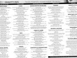 Gravity Restaurant Bar menu