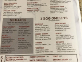 Sam's Place Diner menu