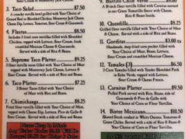 Tacos Pachitas menu