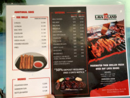 Lava Island Bbq menu