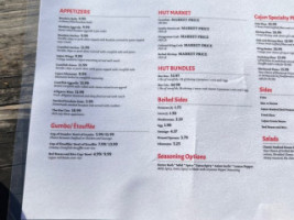 The Crawfish Hut menu