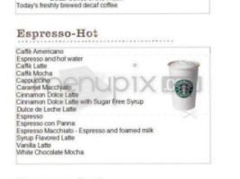 Starbucks menu