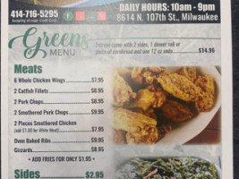 Dreams Soul Food menu