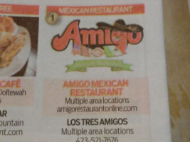 Los 3 Amigos menu