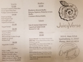 Juicyverse menu