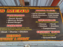 Taqueria Brahmas menu