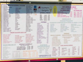 Southern Delights menu