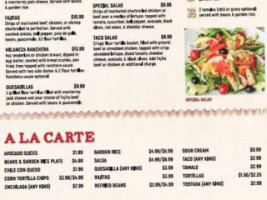 La Casa Del Sol menu