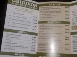 Gridiron Grill menu