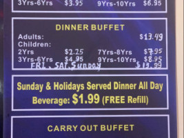 Epic Buffet menu