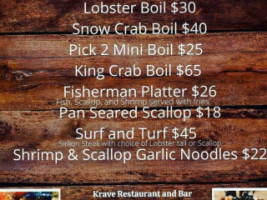 Krave Restaurant And Bar menu