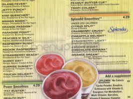 Tropical Smoothie Cafe menu